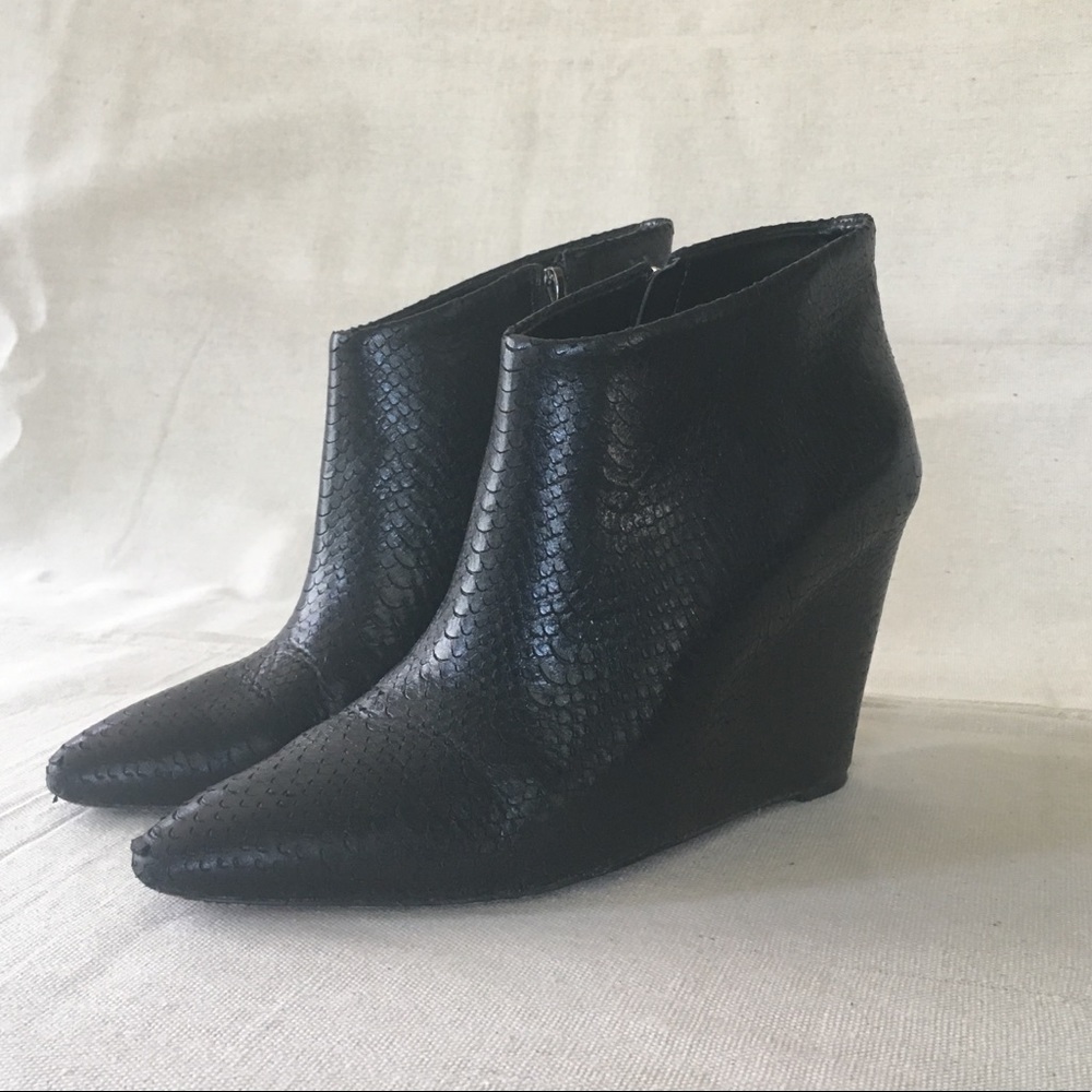 Black Ankle Wedge Boots